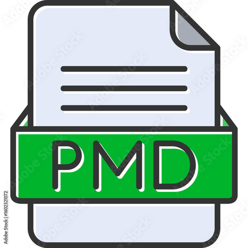 PMD File Format Vector Icon Design