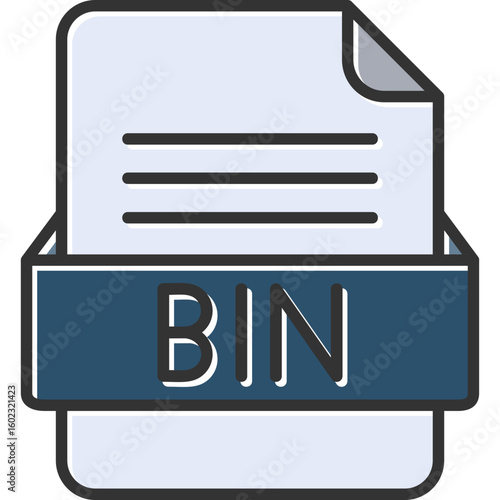 BIN File Format Vector Icon Design