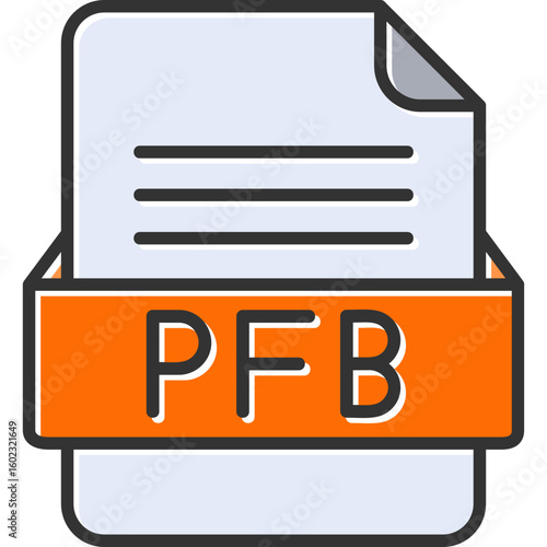 PFB File Format Vector Icon Design