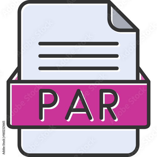 PAR File Format Vector Icon Design