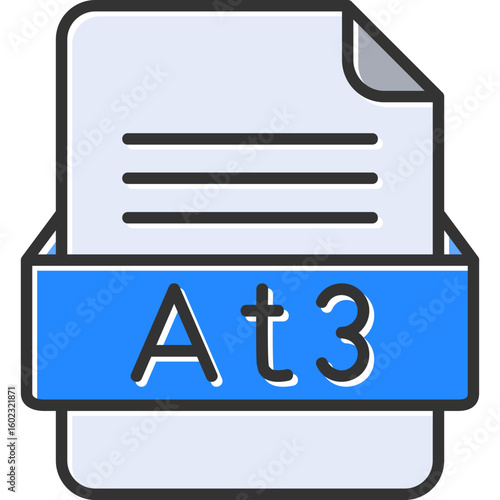 At3 File Format Vector Icon Design