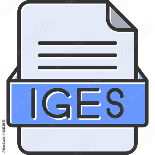 IGES File Format Vector Icon Design