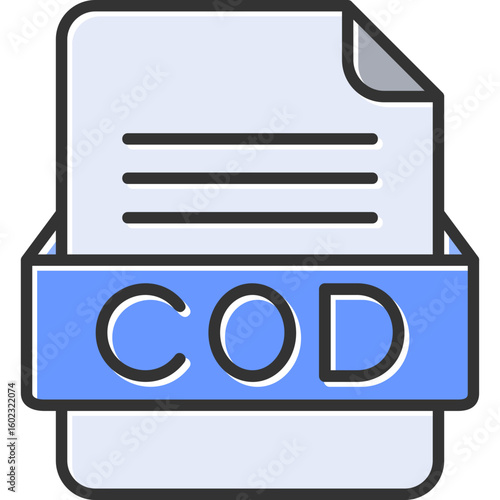 COD File Format Vector Icon Design