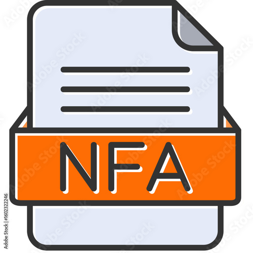 NFA File Format Vector Icon Design