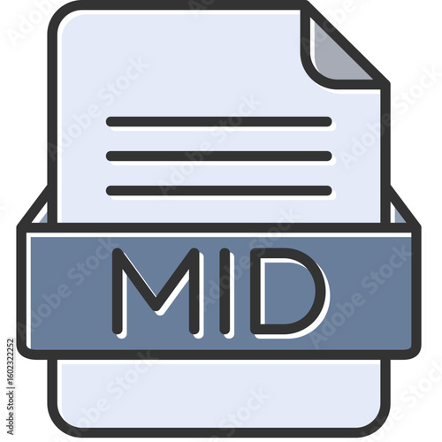 MID File Format Vector Icon Design