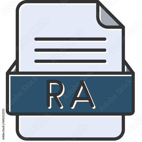 RA File Format Vector Icon Design