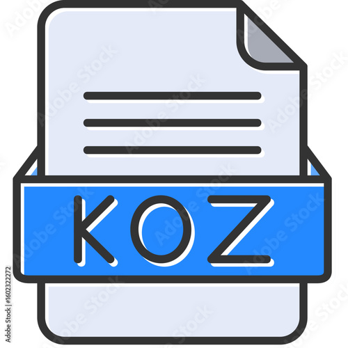 KOZ File Format Vector Icon Design