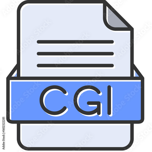 CGI File Format Vector Icon Design