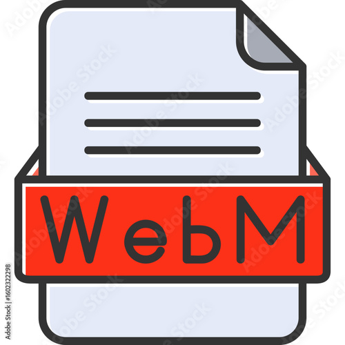 WebM File Format Vector Icon Design