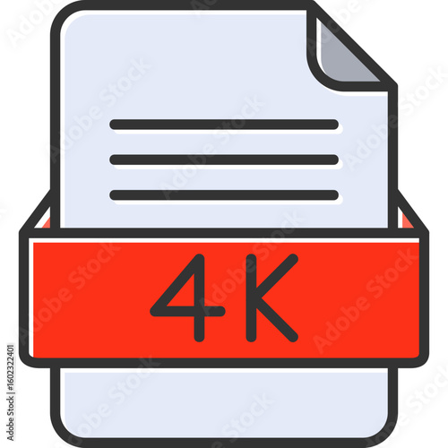 4K File Format Vector Icon Design