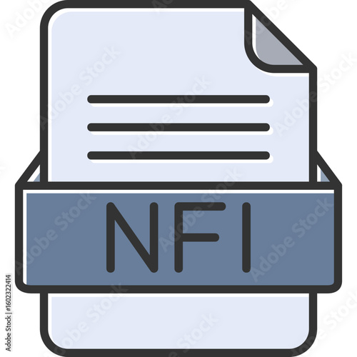 NFI File Format Vector Icon Design