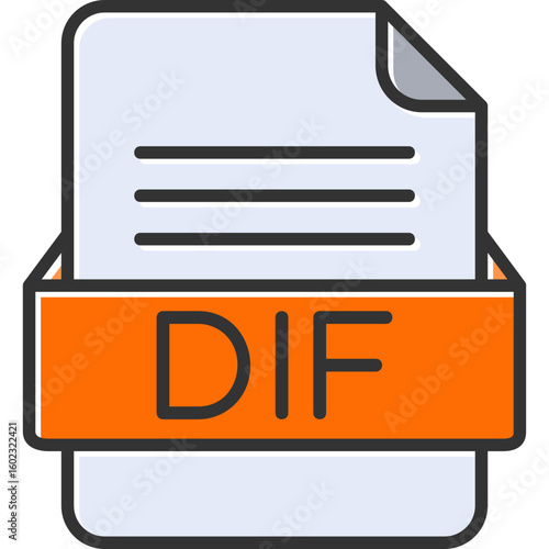 DIF File Format Vector Icon Design