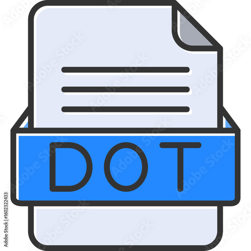 DOT File Format Vector Icon Design