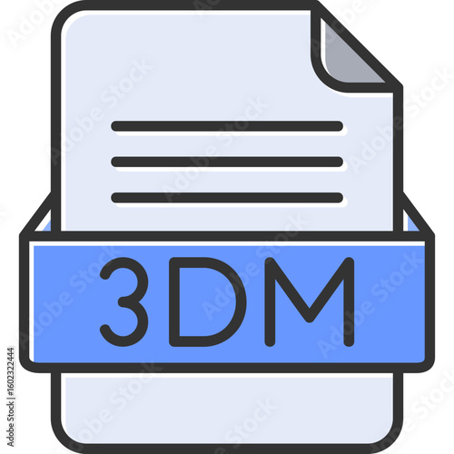 3DM File Format Vector Icon Design