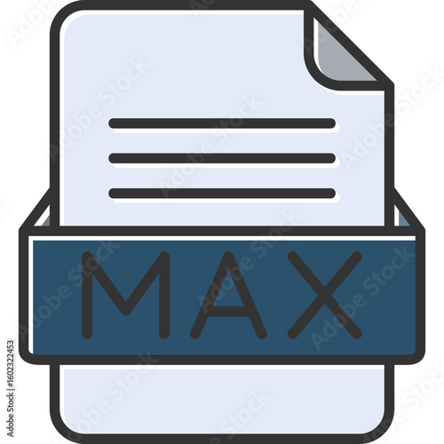 MAX File Format Vector Icon Design