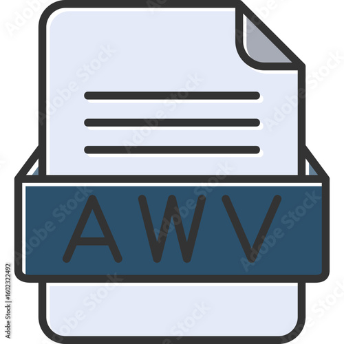 AWV File Format Vector Icon Design