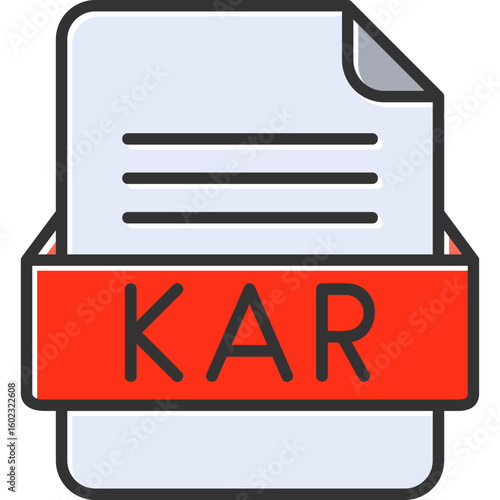 KAR File Format Vector Icon Design