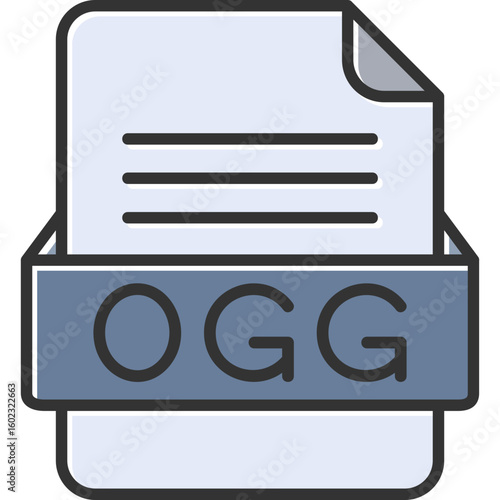 OGG File Format Vector Icon Design