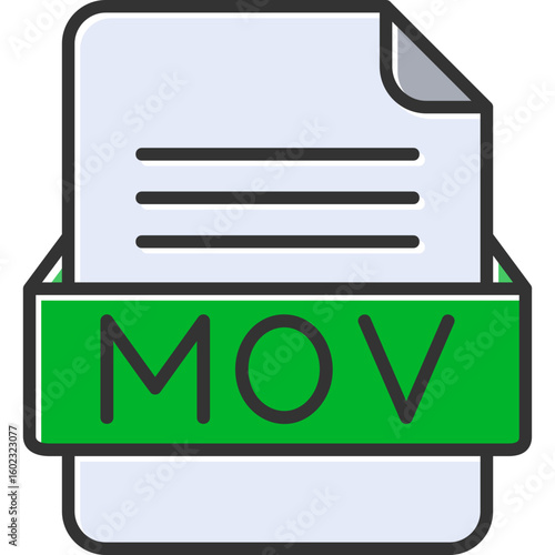 MOV File Format Vector Icon Design