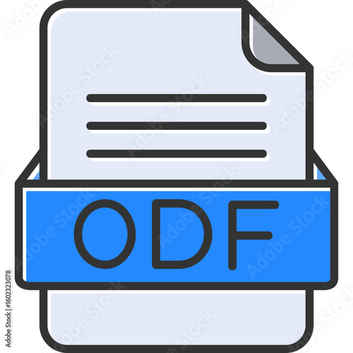ODF File Format Vector Icon Design