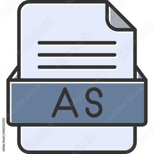 AS File Format Vector Icon Design