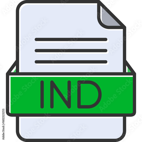 IND File Format Vector Icon Design