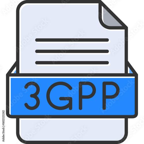 3GPP File Format Vector Icon Design
