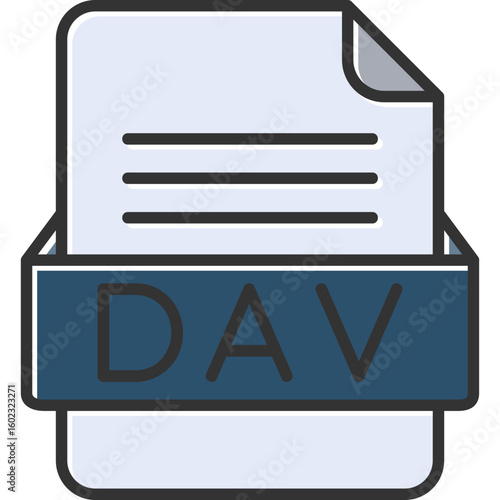DAV File Format Vector Icon Design