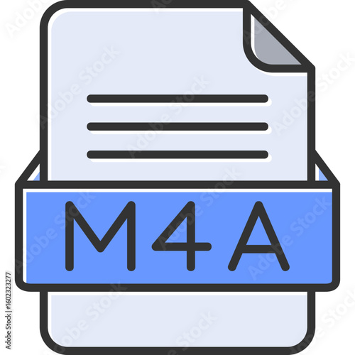 M4A File Format Vector Icon Design