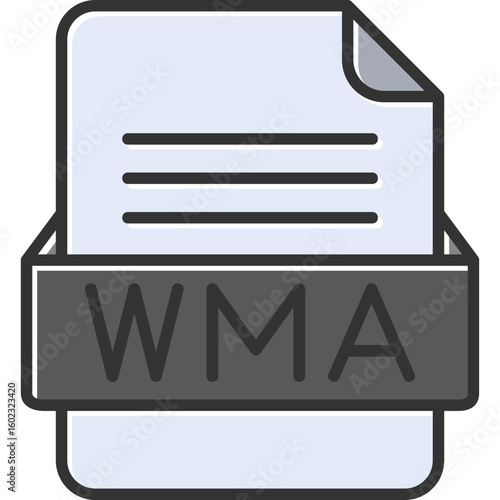 WMA File Format Vector Icon Design
