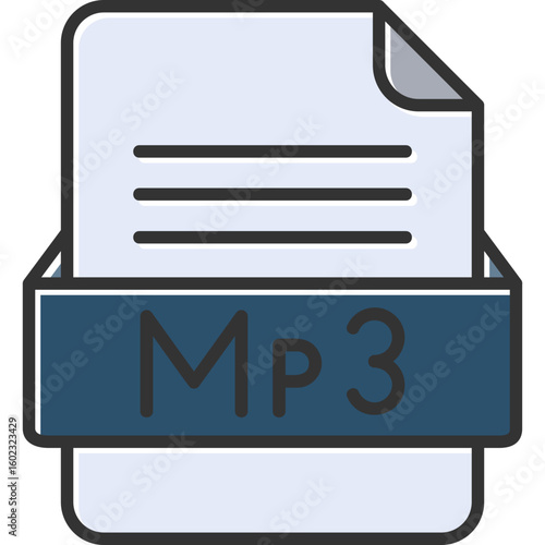Mp3 File Format Vector Icon Design