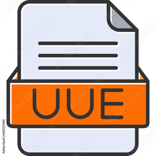 UUE File Format Vector Icon Design