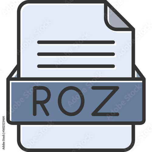 ROZ File Format Vector Icon Design