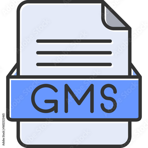 GMS File Format Vector Icon Design