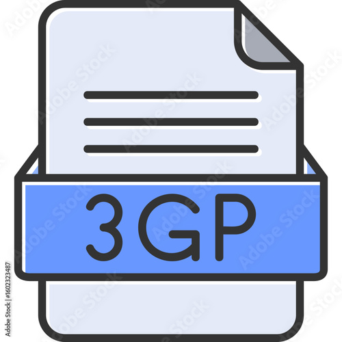 3GP File Format Vector Icon Design