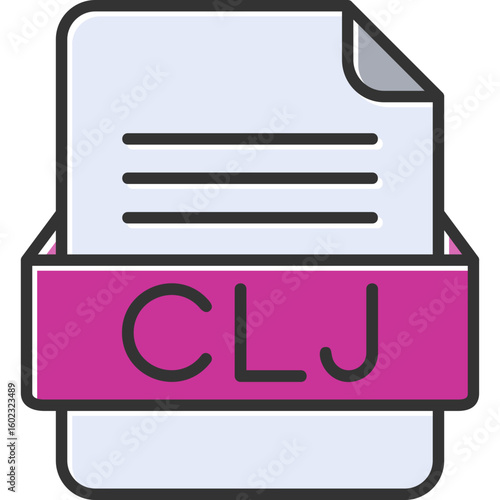 CLJ File Format Vector Icon Design