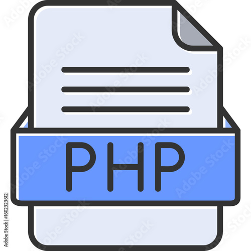 PHP File Format Vector Icon Design