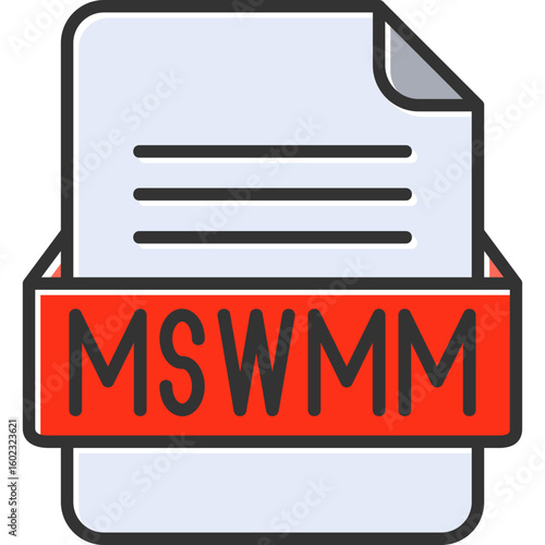 MSWMM File Format Vector Icon Design