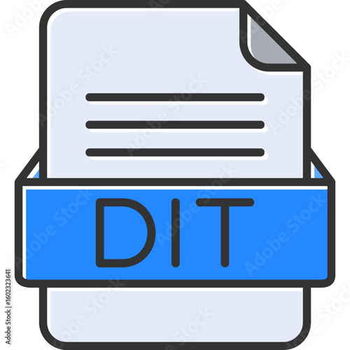 DIT File Format Vector Icon Design