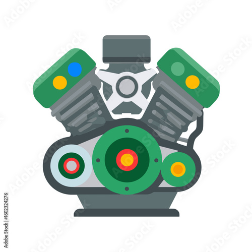 Car Engine Vector Icon, Clipart