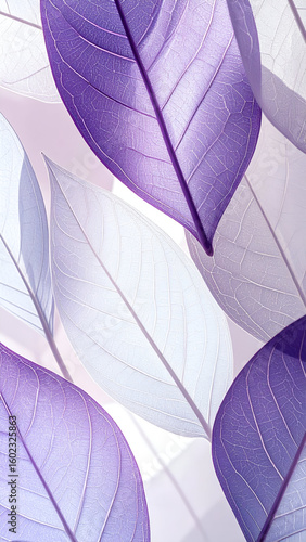 Wallpaper Mural A soft, abstract composition of translucent purple and white leaves layered together. Torontodigital.ca