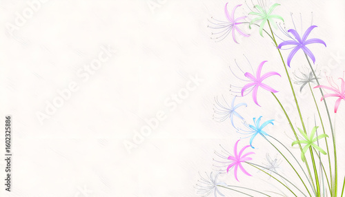 Wallpaper Mural A soft, floral design featuring colorful flowers on a light background. Torontodigital.ca