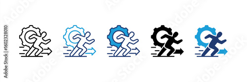 Action icon set multiple style collection