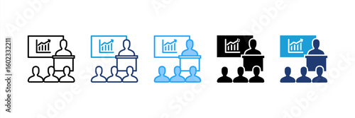 Training icon set multiple style collection