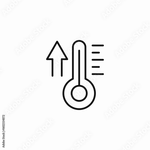 rising temperature thermometer icon sign vector