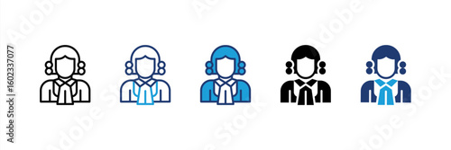 Judge icon set multiple style collection