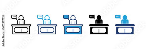 Public Speaking icon set multiple style collection