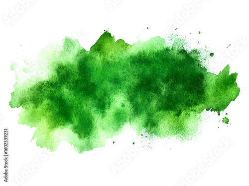 Wallpaper Mural Green watercolor paint splatter on transparent background, cut out, PNG 3D Digital Art, clip art. Torontodigital.ca
