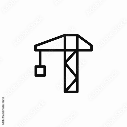 construction crane lift icon sign vector