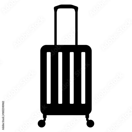 スーツケース・キャリーケース・トロリーバッグ・旅行カバン・ラゲッジ　アイコン・シルエット　ベクター／透過PNG／JPEG白背景